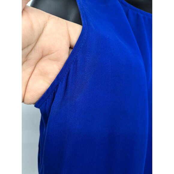 Haute Hippie Sheer Blouse Women Size L 100% Slik Slouch Open Back Preppy Office - Picture 3 of 15